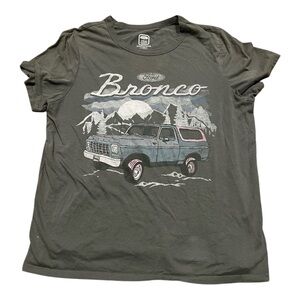 Hybrid Apparel Official Ford Bronco Womens L Green Graphic T Shirt Old School